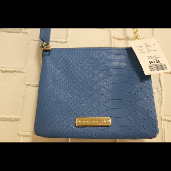 Electric blue snake print crossbody purse - Picture 2 of 2